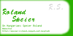 roland speier business card